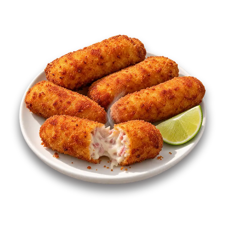 Croquetas dorées et fondantes, tout juste sorties de la friteuse